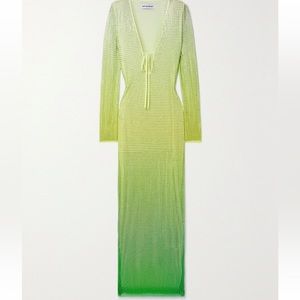 Self Portrait Stoned Green Dress